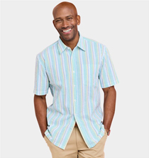 Pegasus Short Sleeve Stripe Seersucker Shirt - MF691